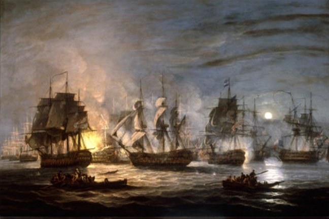 The Battle of the Nile, August 1st 1798, painted 1830 by Thomas Luny